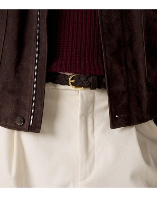 Lardini Black Braided Suede Belt for men