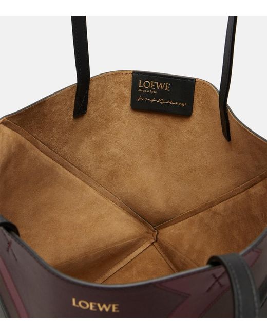 Loewe Black Puzzle Fold Square Medium Leather Tote Bag