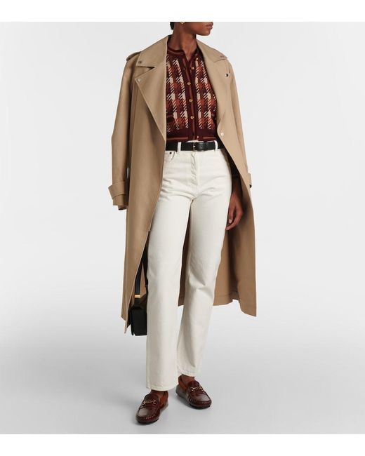 Tod's Brown Shearling-Trimmed Leather Loafers