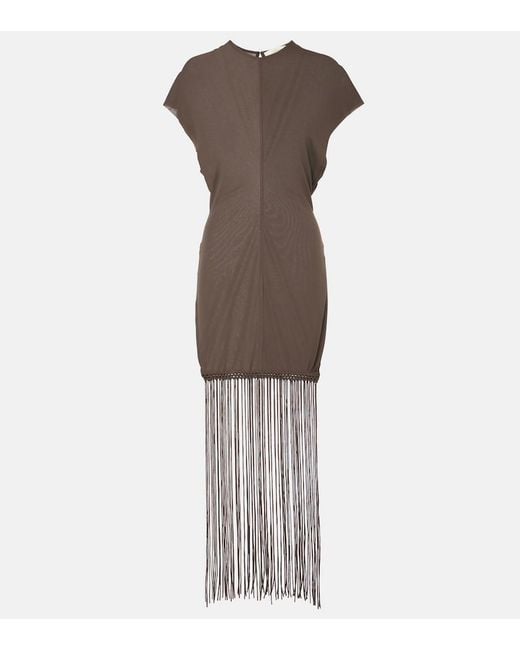 Faithfull The Brand Brown Brita Fringed Minidress