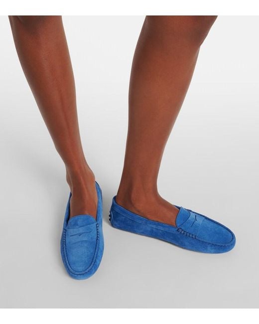 Tod's Blue Gommino Suede Driving Shoes