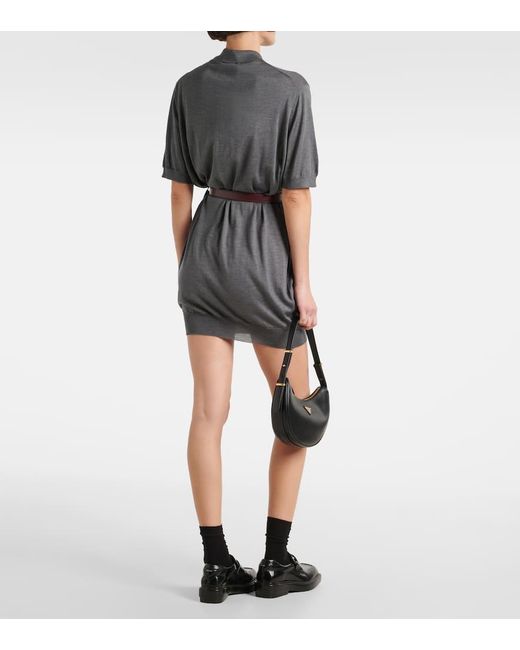 Abito Corto di Prada in Gray