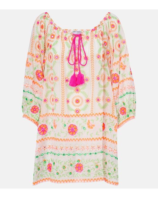 Juliet Dunn Multicolor Printed Cotton Beach Dress
