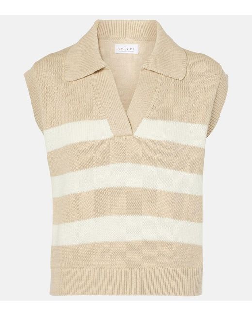 Velvet Natural Mariette Cotton And Cashmere Sweater Vest