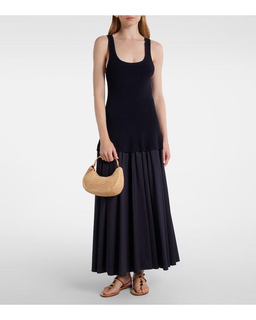 Jonathan Simkhai Metallic Nixi Mini Raffia Tote Bag