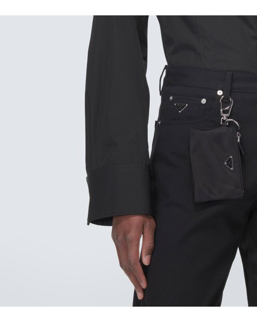 Porte-cles en Re-Nylon Prada pour homme en coloris Black