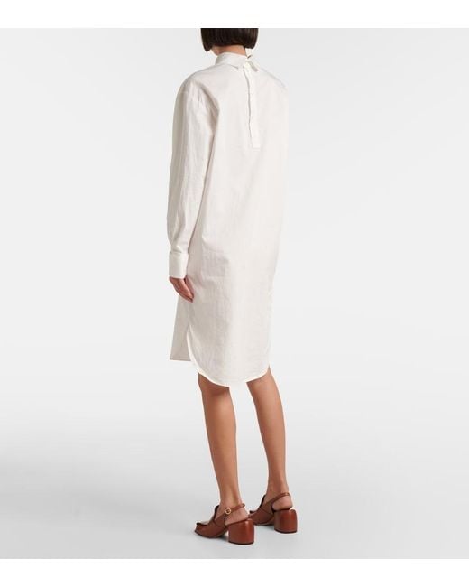 Dries Van Noten White Cotton Poplin Minidress