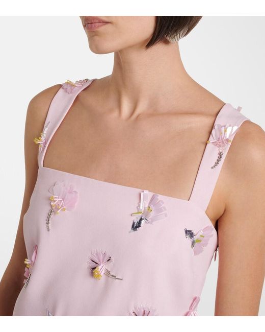 Jonathan Simkhai Pink Ella Embellished Minidress