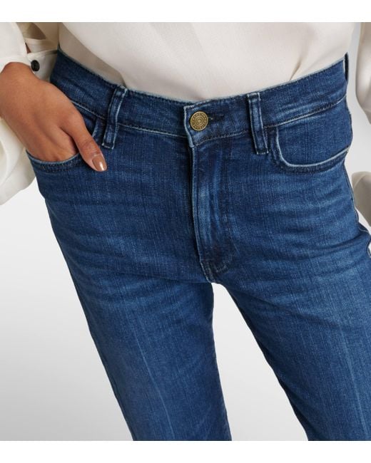 FRAME Blue Le High Straight Mid-rise Jeans