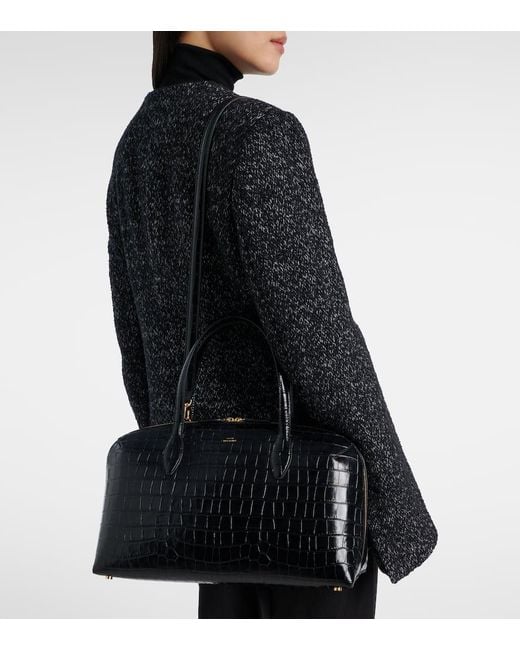 Totême  Black Tote Bag Lounge Medium Aus Leder