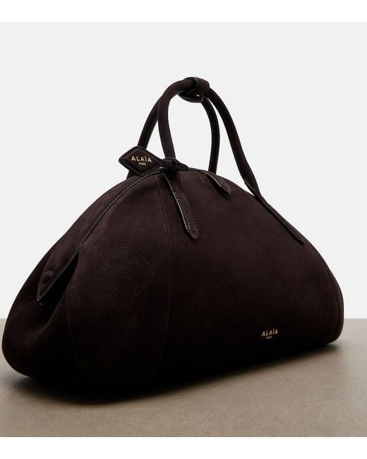 Alaïa Black Purse Small Suede Top-Handle Bag