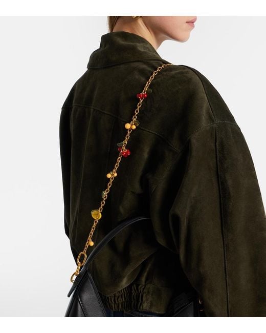 Saint Laurent White Cassandre Charm Pendant