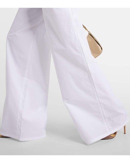 Pantalones anchos Navigli de algodon Max Mara de color White