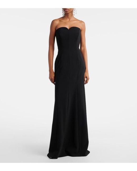 Jenny Packham Black Ruffled Caped Gown