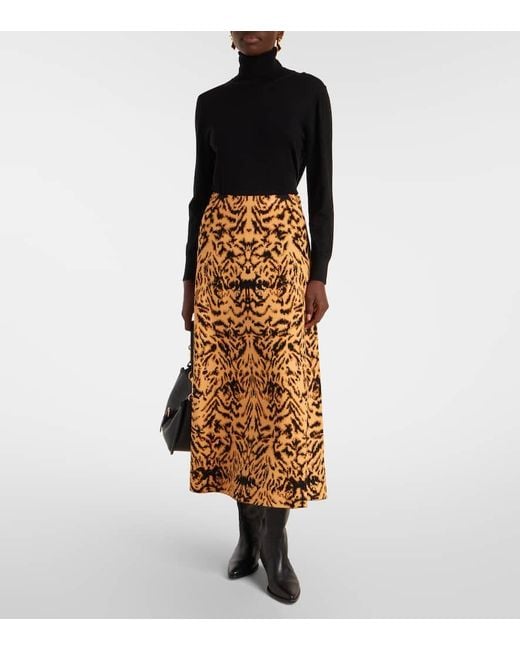 Ulla Johnson Metallic Lani Jacquard Midi Skirt