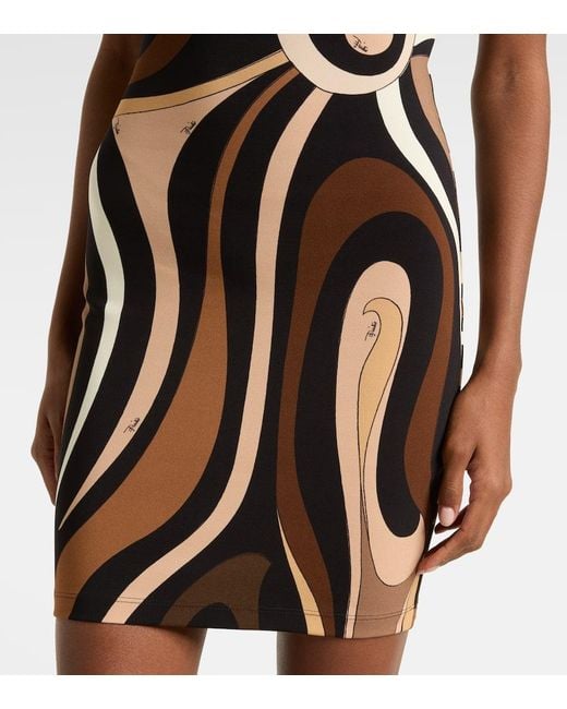 Vestido Corto Marmo De Jersey Emilio Pucci de color Black