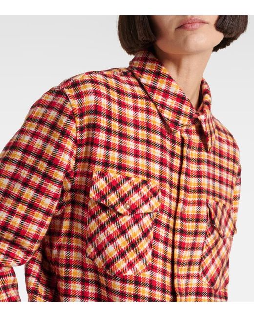 God's True Cashmere Red Time Plaid Cashmere Shirt