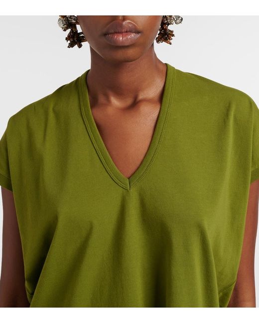 Dries Van Noten Green Cotton Jersey T-Shirt