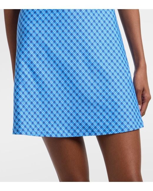 Montce Blue Petal Plaid Minidress