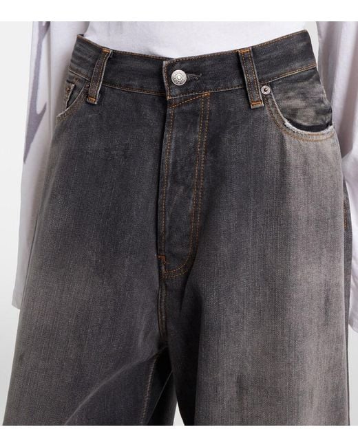 Acne Gray 2023 Distressed Wide-Leg Jeans