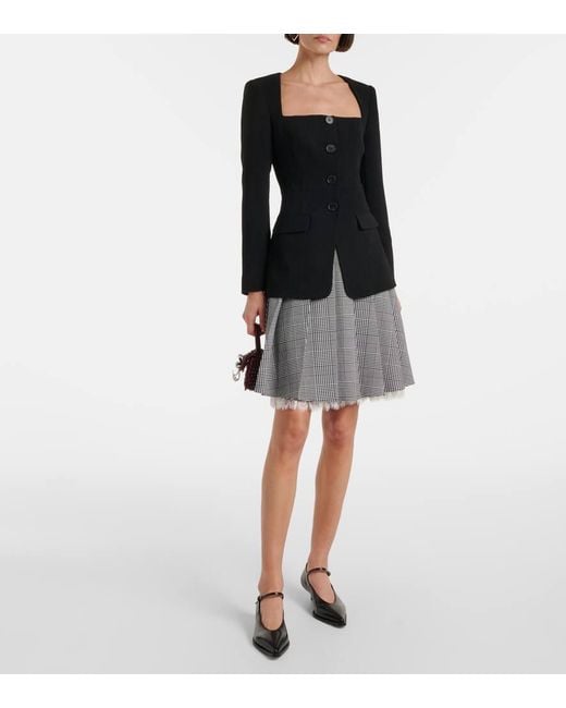 Self-Portrait Black Top Aus Crepe