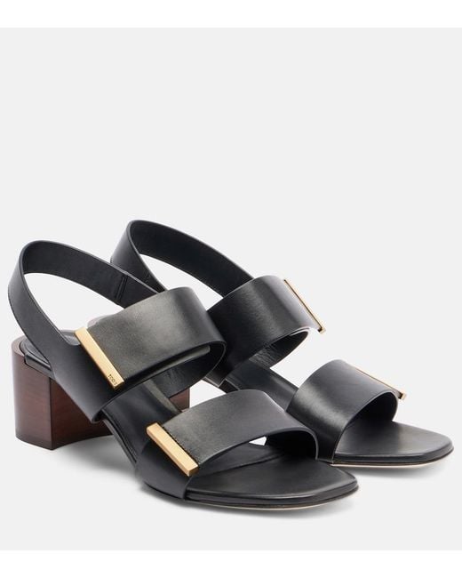 Tod's Black Leather Sandals
