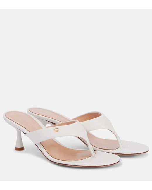 Gianvito Rossi White Ascent 55 Leather Mules
