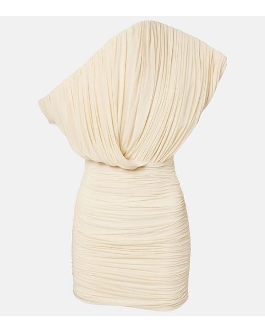 Magda Butrym Natural Asymmetric Ruched Minidress
