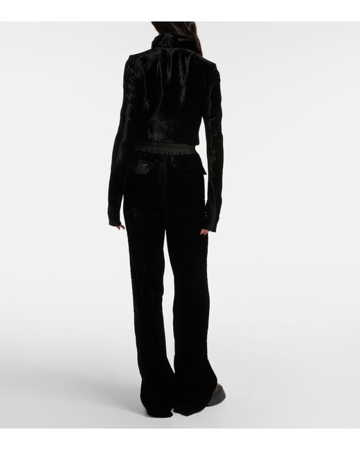 Rick Owens Black Dietrich Crepe Sweatpants