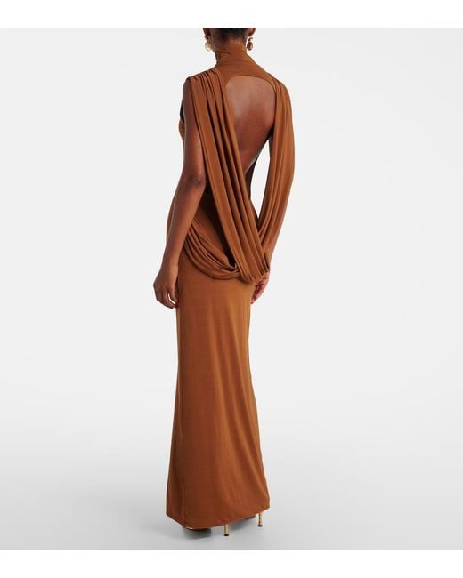 Nina Ricci Brown Jersey Maxi Dress