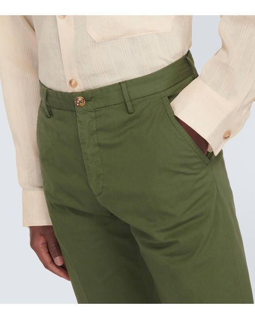 Pantaloni regular in misto cotone di Incotex in Green da Uomo