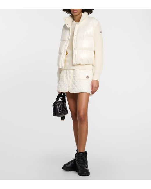 Moncler White Down-paneled Wool Jacket