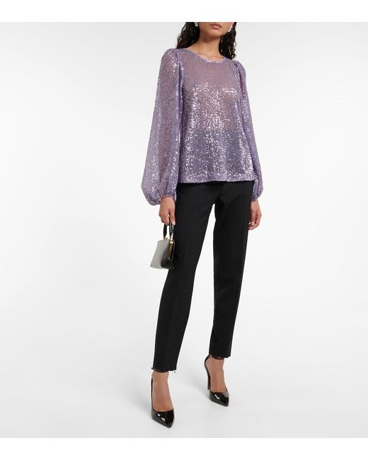 Dorothee Schumacher Purple Sparkling Moment Sequined Blouse