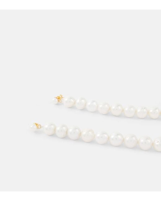 Magda Butrym White Pearl Drop Earrings