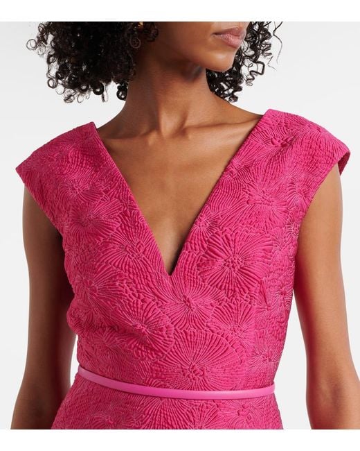 Max Mara Pink Valdese Belted Midi Dress