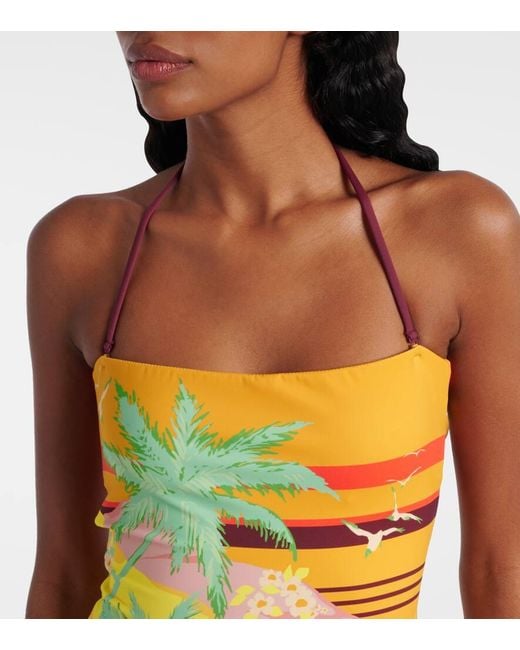 Costume Intero Con Stampa di ALÉMAIS in Yellow