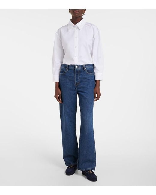 FRAME Blue Le Jane Ankle High-Rise Straight Jeans