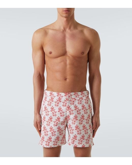 Orlebar Brown Red Bulldog Printed Swim Shorts for men