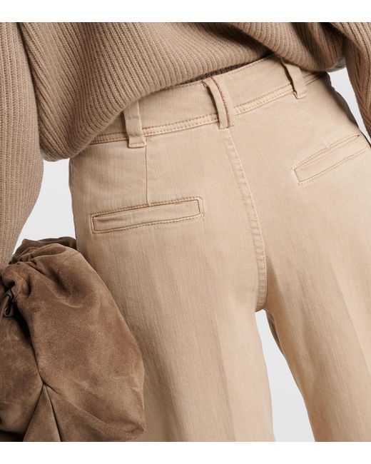 Brunello Cucinelli Natural Pleated Jeans