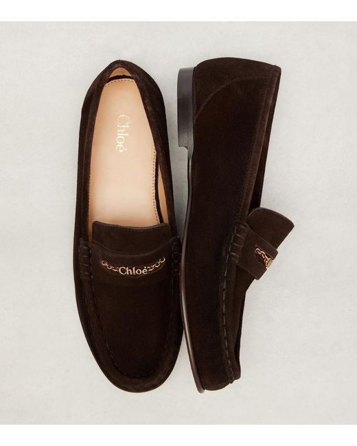 Chloé Black Suede Loafers