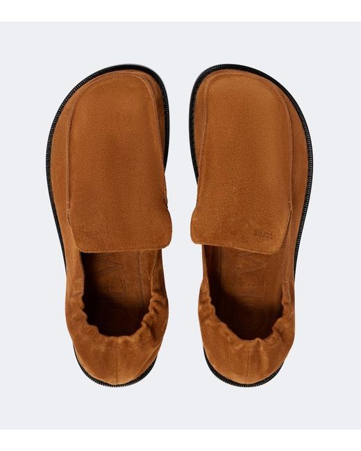 Loewe Brown Flex Suede Loafers for men