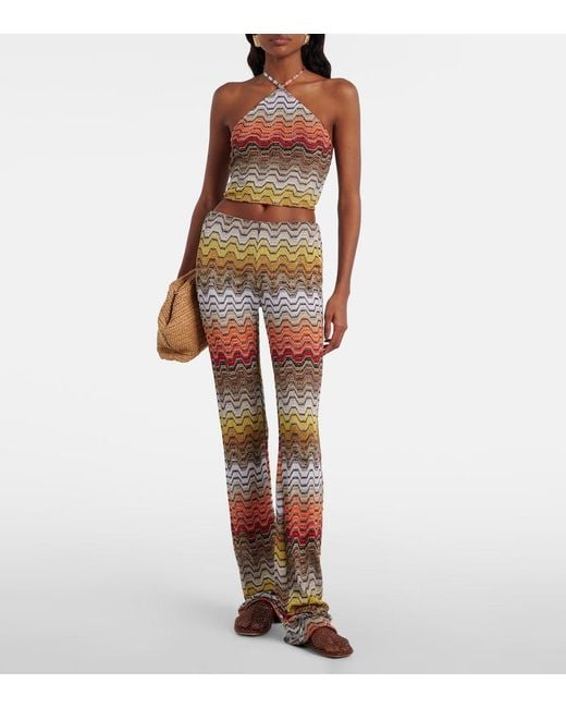 Missoni Gray Wave Halterneck Lame Top