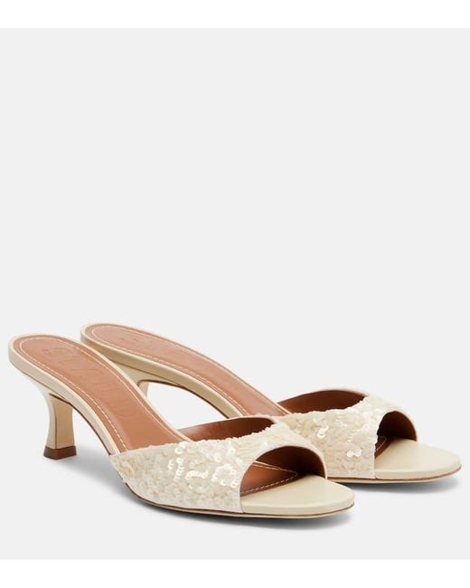 Staud Natural Brigitte Sequined Mules