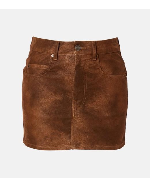 Minifalda Kimmy De Piel Sintetica Isabel Marant de color Brown