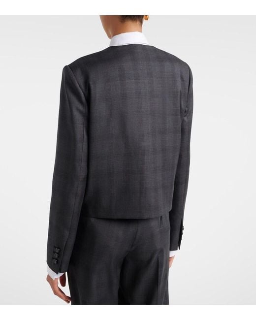 Blazé Milano Black Shamo Checked Virgin Wool Jacket