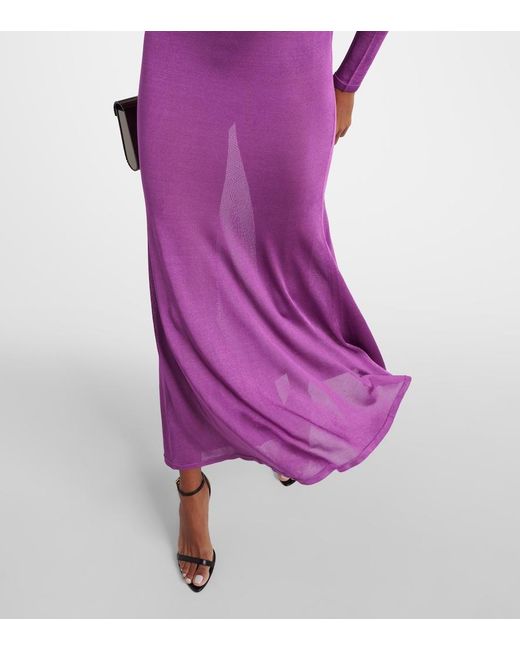 Tom Ford Purple Jersey Maxi Dress