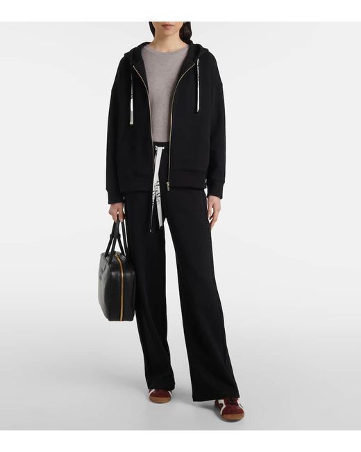Max Mara Black Jour Sweatshirt im technischen Baumwolltrikot