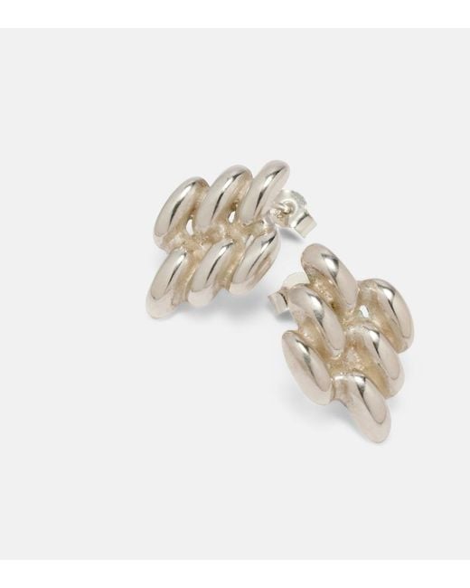YSSO White Chain Link Mini 925 Sterling Earrings