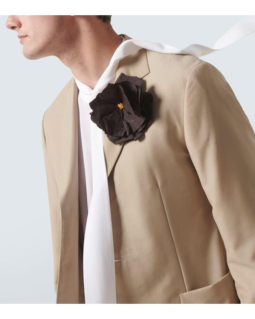 Broche floral de popelin Dolce & Gabbana de hombre de color Black