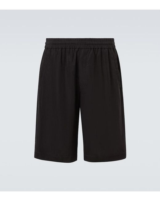 Giorgio Armani Black Canvas Bermuda Shorts for men